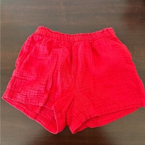 GAP Girls Bright Red Gauze Elastic-Waist Casual shorts -size S (6-7)
